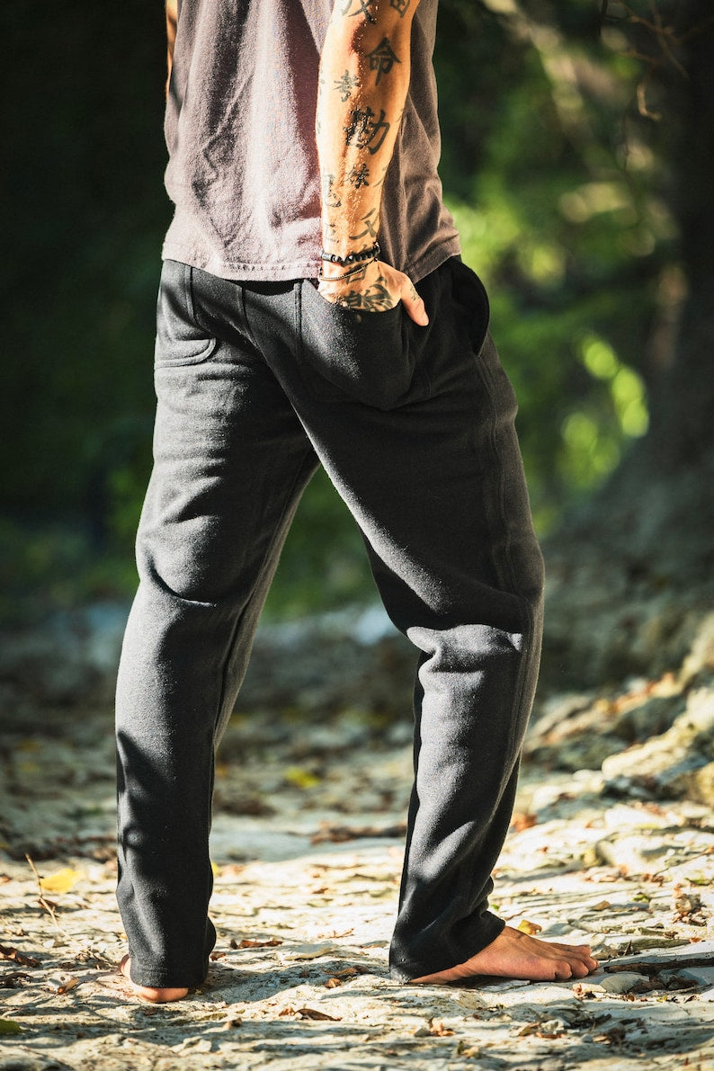 Mens Sweatpants • Hemp Pants • Hemp and Organic Cotton Fleece Sweatpants • Regular Hemp Sweatpants Asatre Hemp Clothing