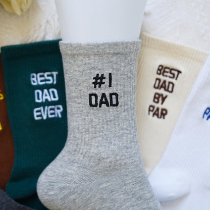 Custom Embroidered Dad Socks, Cotton Blend, Father's Day Gift