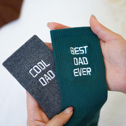 Custom Embroidered Dad Socks, Cotton Blend, Father's Day Gift
