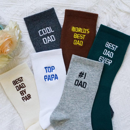 Custom Embroidered Dad Socks, Cotton Blend, Father's Day Gift