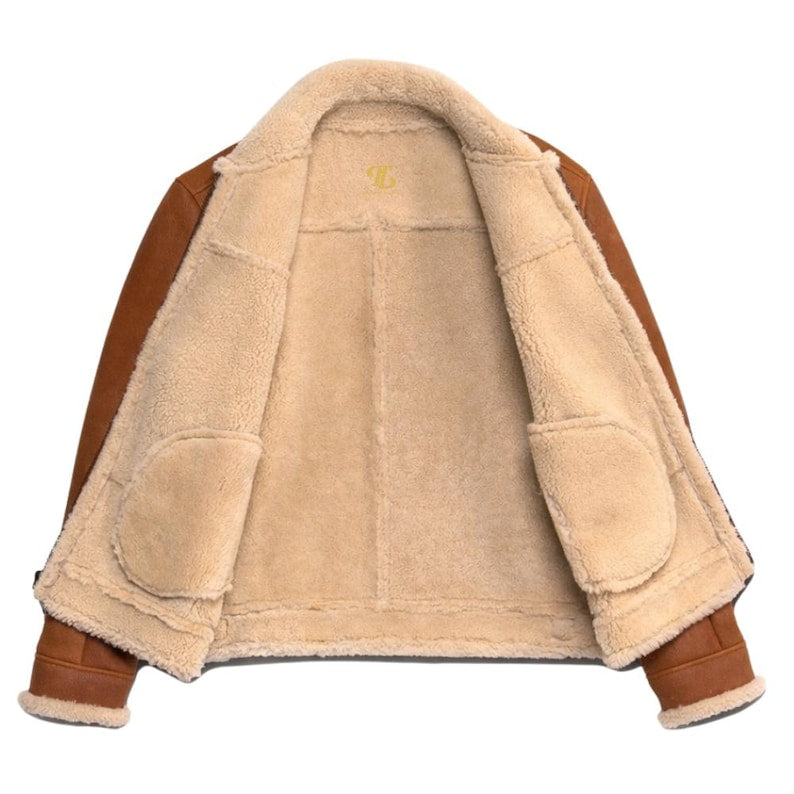 Brown Faux Fur Leather Jacket – Winter Biker Style